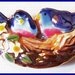 Vintage Love Birds Brooch or Pin Hand Painted Enamel Colorful Summer Jewelry 2.5" CIJ Sale