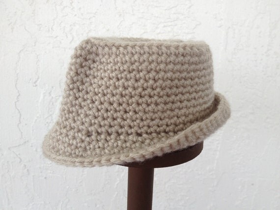 Crochet FEDORA hat photo prop newborn infant baby