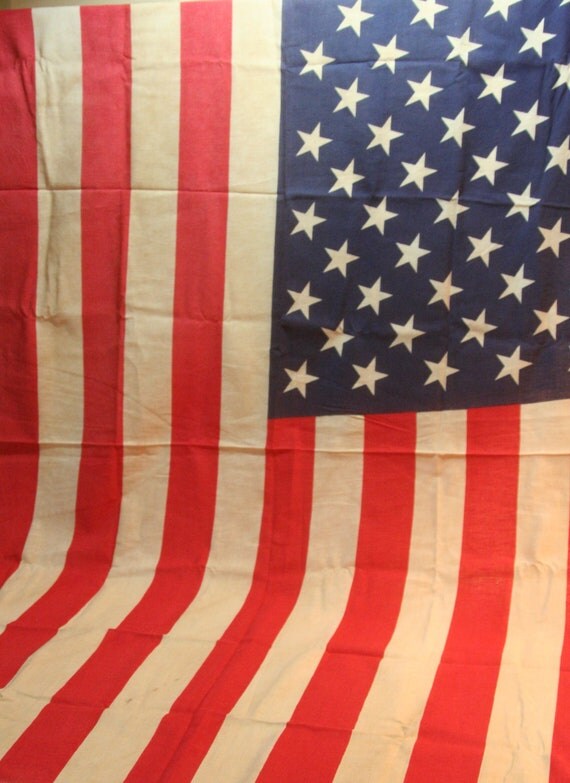 Vintage Old Glory Cotton American Flag 3x5 by CalmCoolCollectedVin