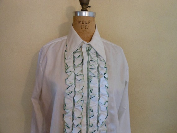 white ruffled mens shirt