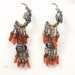 RESERVE FOR H. T. Chinese Export Coral and Enamel Antique Earrings