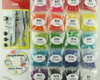 1000 KAM Plastic Snaps & Pliers for Cloth Diapers/Bibs/Nappies/Snap (Choose 20 Colors from 130+ Colors) Priority Shipping USA