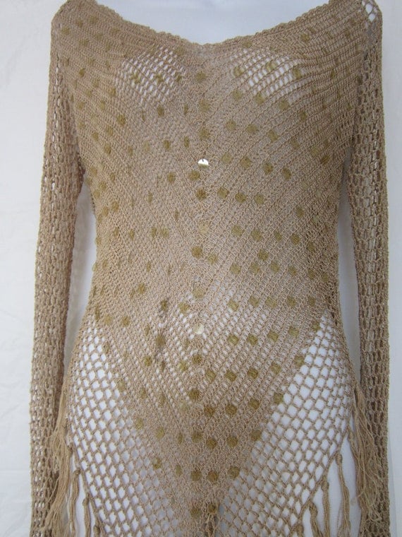 80's Gold Crochet Top