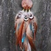 LIFE, Beautiful Single Turquoise and Grizzly Feather Earring , Tribal Native Single Feather Earring, Nature Life Inspiration, Bohemian