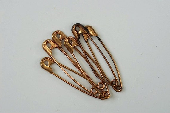 Large Brass Safety Pins Sewing Supplies Tartan by TheNewtonLabel