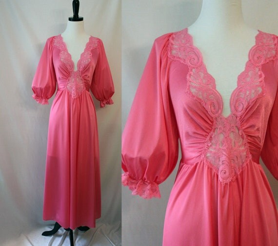 Vintage Olga Princess Pink Nightgown XL