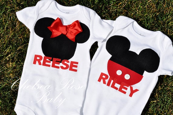 Items similar to Twins Baby Mickey Mouse and Minnie Mouse Set, 2 ...