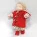 Girl Waldorf doll red coat and boot made of natural materials, handmade