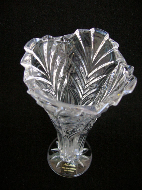 Noritake Full Lead Crystal Vase Beautiful West German Glass