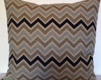 2 Pillow Covers 16x16 inch-Free US Shipping - Zoom Zoom Stone Denton Zig Zag Chevron Home Decor Fabric