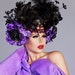 MADE TO ORDER Lavender Dreams flower Floral bridal Fantasy headdress headpeice wig drag wig feathers beaded lolita steampunk burning man