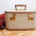 Vintage Train Case / 1960s Towncraft Beige Tweed Luggage