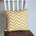 Yellow/Mustard Chevron/Zig Zag Pillow Cover with Invisible Zipper for 18X18 inch (45.72 X 45.72 cm) Pillow Form
