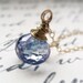 water droplet. necklace. (mystic blue quartz. teardrop gemstone. 14k gold. wire wrapped.)