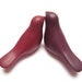 Pair of small birds sculpture decoration wedding love purple burgundy