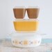 RESERVED for BRITTANY Vintage Town & Country Pyrex Set - Light Orange and Brown 1960's Casserole and Refrigerator Dishes with Lids