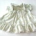 Vintage Baby Girl Dress 12 Months White With Flowers Hand Smocked
