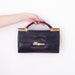 Vintage Handbag navy blue Leather