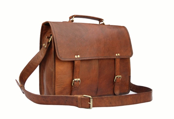 Twin Pocket Leather Messenger Bag  Satchel  Laptop Bag  MacBook Bag ...