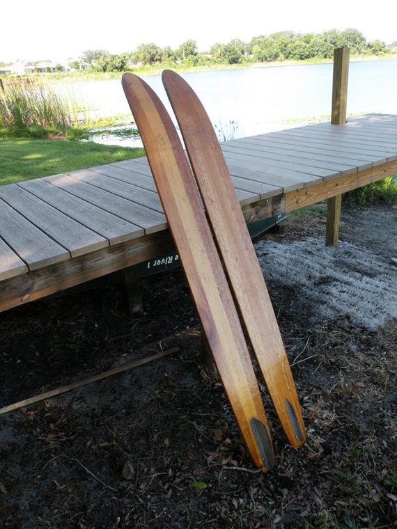 Pair of Dick Pope Jr Cypress Gardens Vintage Water Skis