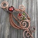 Wire Wrapped Shawl Pin - Ornate Filigree brooch - Solid Copper Floral pin- Nature Inspired hat pin or Sweater Pin - Hammered Fibula -