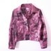 SALE AMAZING 90s Faux-Snakeskin Galaxy Tie Dye Denim Style Raver Jacket