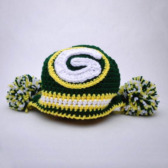 Football Crochet Earflap Hat / Green Bay by TheCrochetCauldron
