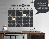 Wall decal - Daily Chalkboard Wall Calendar Memo - Words Wall Decal Wall Sticker