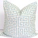 Pillow.BLUE PILLOWS.18x18 inch.Decorative Pillows.Pillow Cover.Housewares.Home Decor.Blue Greek Key Pillow.Throw Pillow.Cushion cover.cm