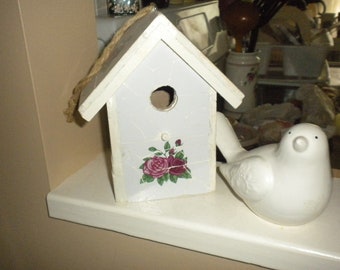 Decorative Mosaic Bird House,Shabby chic,French Country,Garden,French,Cottage,Cottage chic,Eclectic,Nursery Decor,Kitchen Decor