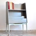 Mid Century BookShelf - Gray with Mint Blue Legs