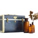 Navy Blue Train Case - Vintage Samsonite Marbled Luggage