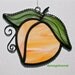 Stained Glass PEACH Suncatcher- Peach, White, Green- USA Handmade Original Design