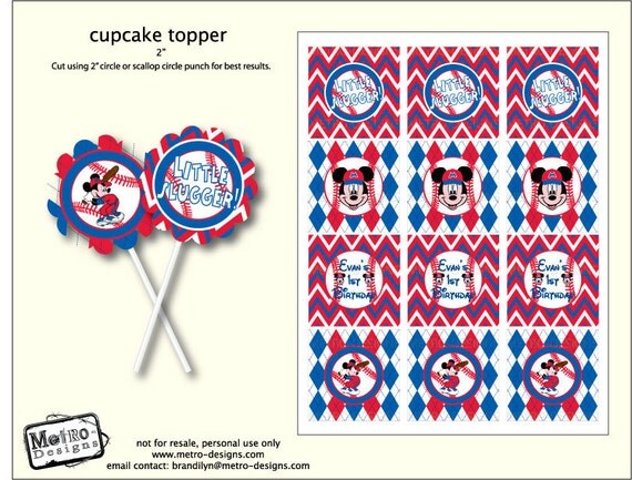 Mickey Mouse Baseball - Party Tags Il_570xn