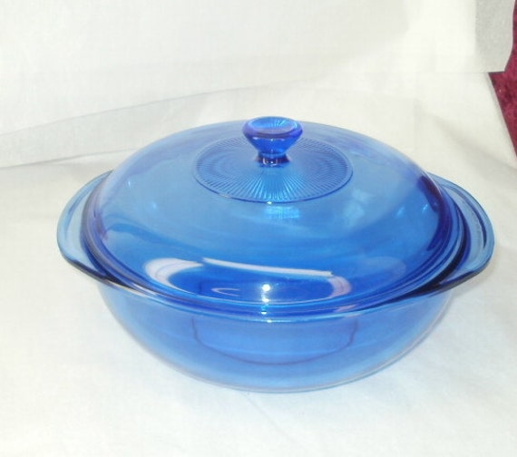 Pyrex Cobalt Blue Glass Casserole Dish With Lid