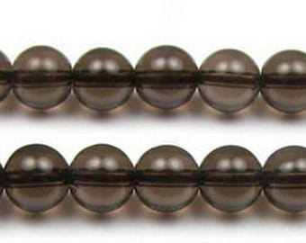 stone bead,Smoky Quartz,smooth round 6mm,15 inch