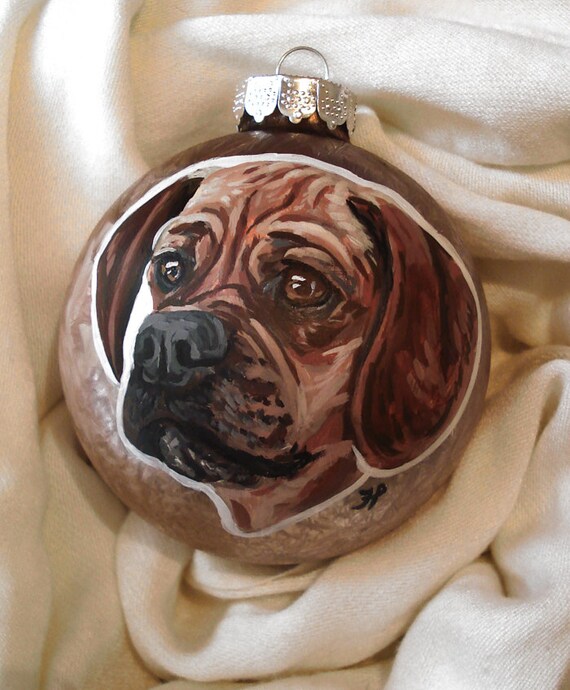 Custom Dog Ornament Hand Painted by WhiskeredPaintings on Etsy