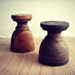 Pair of egg cups in hand carved wood