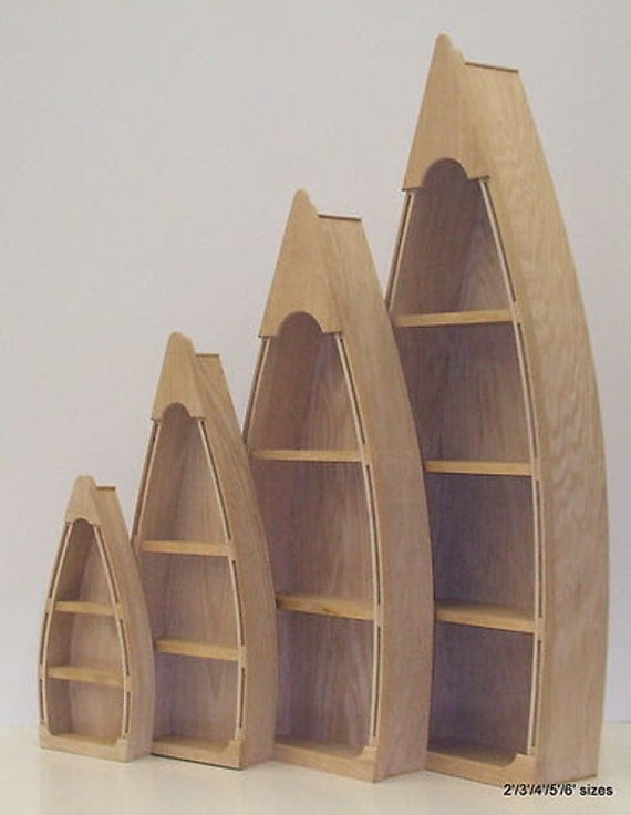 5 foot row boat bookcase Custom Handmade Wood Boat