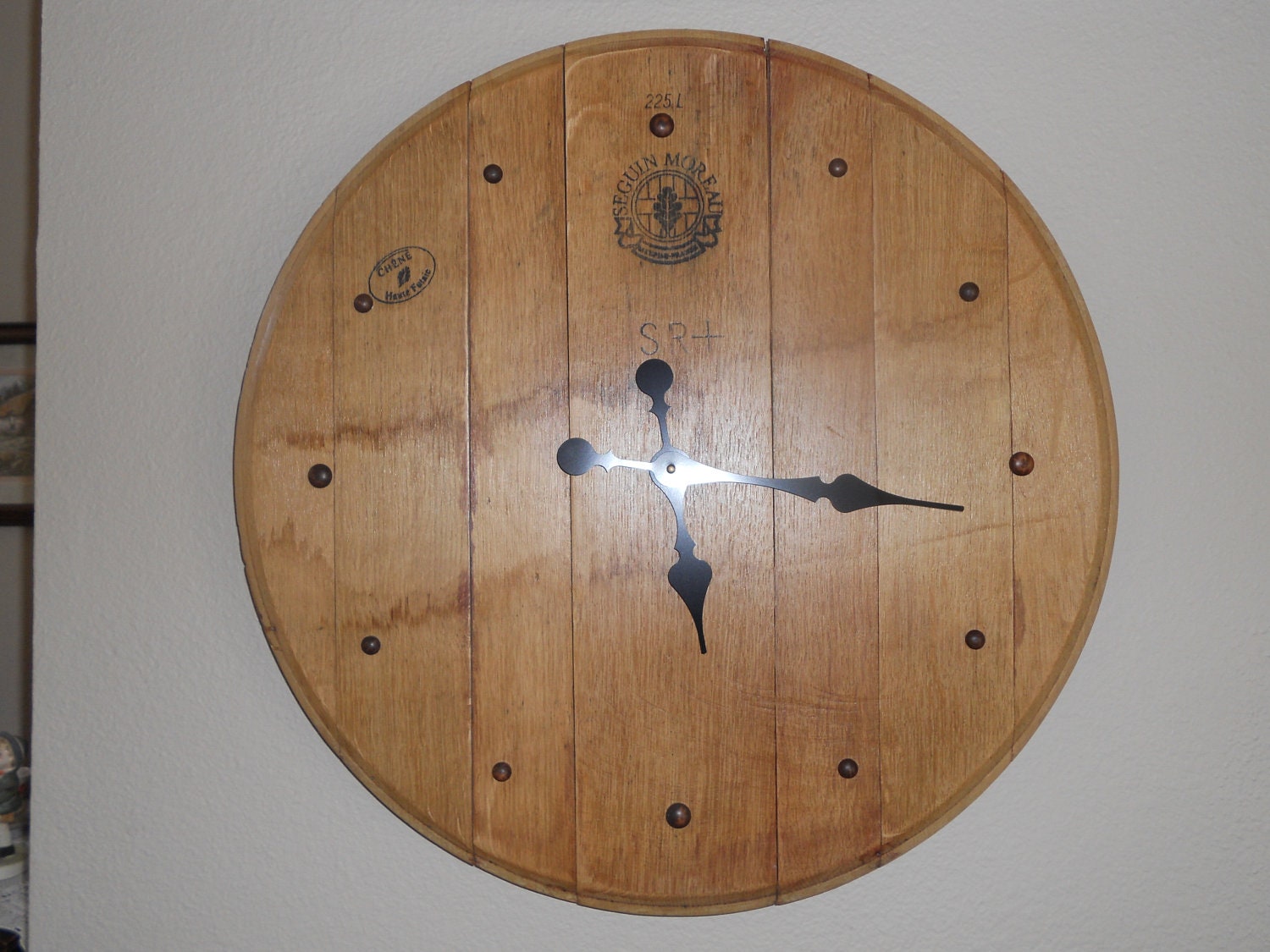 Custom Wine Barrel Head Clock