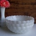 Anchor Hocking Large Bubble Bowl White Milk Glass 8 1/4" Vegetable Serving Vintage 1940-50s