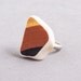 Black Brown Yellow Stripes // One Off Rings collection // Construction Waste // ceramic stone // silver ring // for her