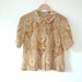 Vintage Peter Pan Blouse in Golden Yellow Paisley