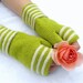 Wool fingerless gloves, fingerless gloves, hand warmers, lime green gloves, green gloves, wool gloves, lime white gloves