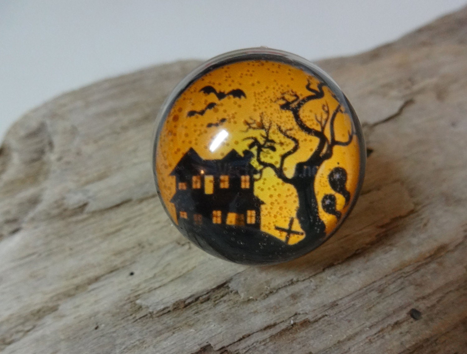 Spooky Halloween Ring Handmade in the USA Haunted House