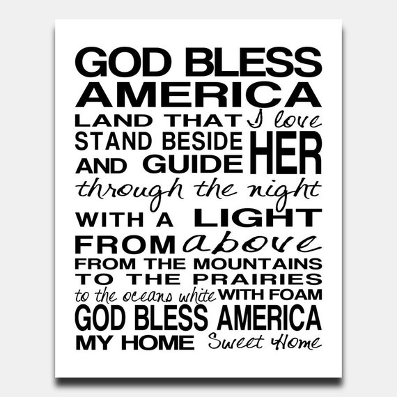 Lyrics To God Bless America Printable