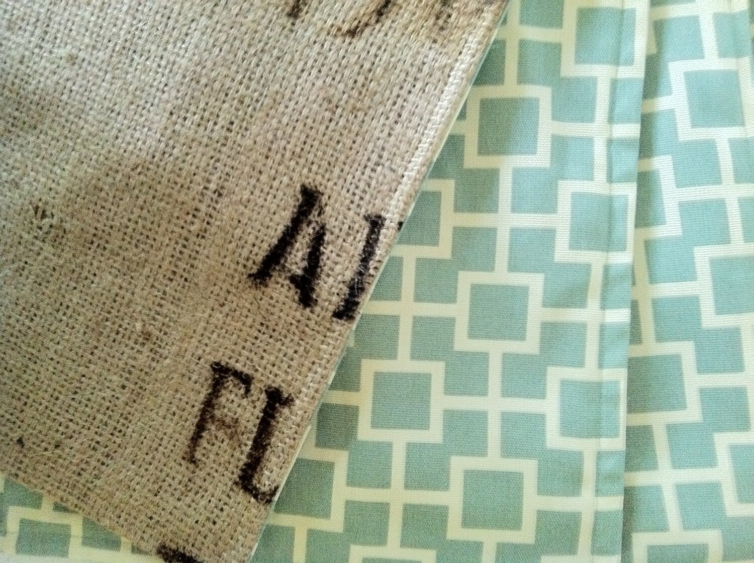 Farmhouse Placemats Recycled Burlap Coffee by ButtonfootHandmade