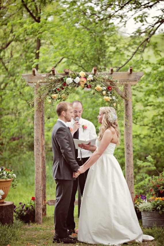 Items similar to Wedding Arbor, rustic and handmade on Etsy