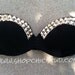 Studded Bra Top 36B Black Lace Gold OR Silver Studs