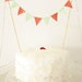 Fabric Cake Bunting Decoration - Cake Topper - Wedding, Birthday Party, Shower Decor in peach and mint